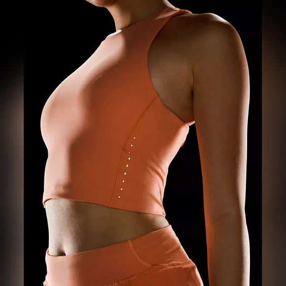 NWT Lululemon Swift Speed Cropped Tank TopB/C Cup Coral Kiss Size 2 - Picture 2 of 16